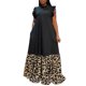 thumbnail image 1 of Gibobby Vestidos para Mujer Vestido largo con panel estampado sin mangas con cuello redondo para mujer(Negro,M), 1 of 5