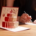 thumbnail image 4 of Tarjeta de felicitación emergente 3D de feliz cumpleaños JM para mamá, papá, niños, mujeres, recién nacidos, fiesta de invitación Baby Shower Color rojo, 4 of 5