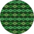 thumbnail image 1 of Ahgly Tapis Rond Lavable en Machine Intérieur Transitionnel Vert Émeraude Profond, 5 Pieds Rond, 1 of 7