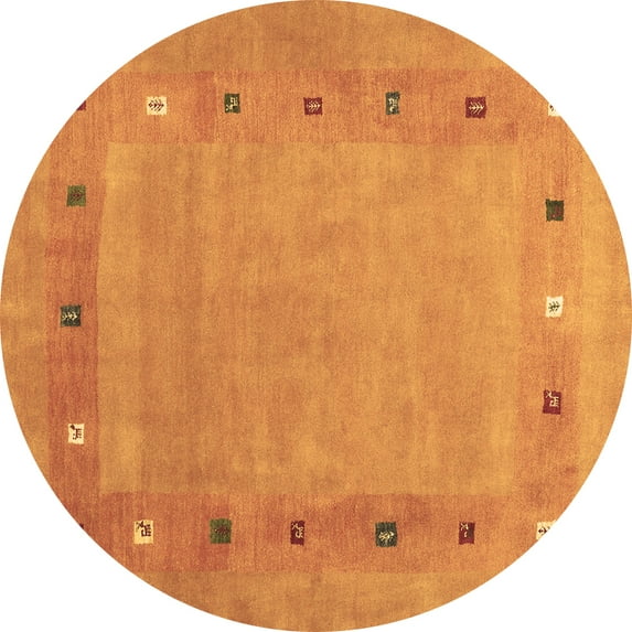 Ahgly Company Indoor Round Abstract Brown Contemporary Area Rugs, 6' Round
