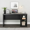 thumbnail image 3 of Pemberly Row Transitional Computer Desk with Side Compartment in Black, 3 of 6