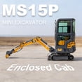 thumbnail image 2 of MMS 1.5 Ton Mini Excavator 13.5HP B&S EPA Gas Engine, Swing Boom, Hydraulic Pilot Control, Enclosed Cab, Adjustable Seat, Safety Light, 2 of 10