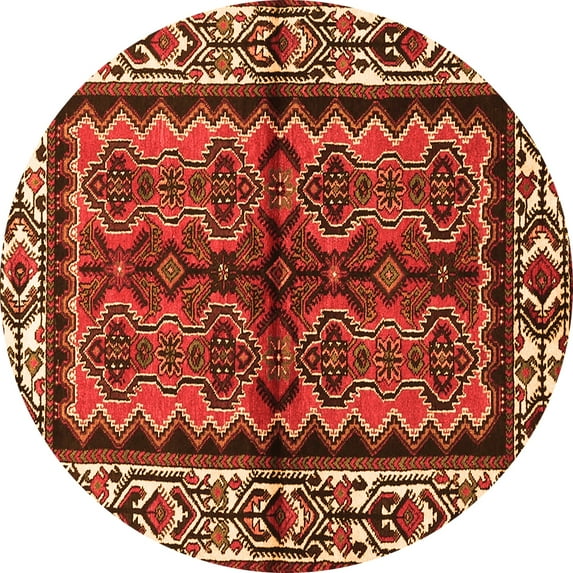 Ahgly Company Indoor Round Persian Orange Traditional Area Rugs, 6' Round