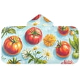 thumbnail image 5 of Yayeee Kids Hooded Towels Toddler Soft Absorbent Beach Bathing Wrap 50" x 23.5", Green Tomatoes, 5 of 5