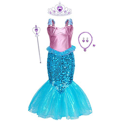WonderBabe Little Girls Princess Dress Up Kids Adventure Costume Halloween Cosplay