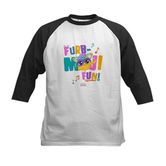 CafePress - Furby Furbmoji Fun! Kids Baseball T Shirt - Kids Cotton Baseball Jersey, 3/4 Sleeve Shirt
