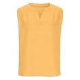 thumbnail image 3 of JFGHDG Beach Matching Set Women Linen Sets for Women 2 Piece Casual Button Sleeveless Tops with Wide Leg Pants Blouses Summer Vacation Travel Outfit 2026 Yellow L, 3 of 8