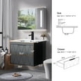 thumbnail image 3 of Eclife 24" Modern Bathroom Vanity Sink Combo with Ceramic Top, Faucet, Floating Cabinet, 3 of 12