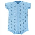 thumbnail image 2 of Hudson Baby Infant Boy Cotton Rompers 3pk, Blue Whale, 0-3 Months, 2 of 4