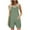 Green, variant on Summer 65% off Clearance! Women's Solid Color Stylish Pocket Strap Romper Comfortable Casual Wide Leg Romper Shorts with Pockets 2025 Clothes