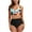 Black, variant on Women Two Piece Scoop Neck Color Block Bikini Crop Top High Cut Swimsuit Sporty High Waisted Bathing Suit with Bottoms Swimsuits Tummy Control for Women