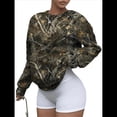 thumbnail image 2 of Sudadera con Estampado de Camuflaje para Mujer, Larga, Estilo Vintage Y2K, Estilo Urbano Cuello Redondo S, 2 of 7