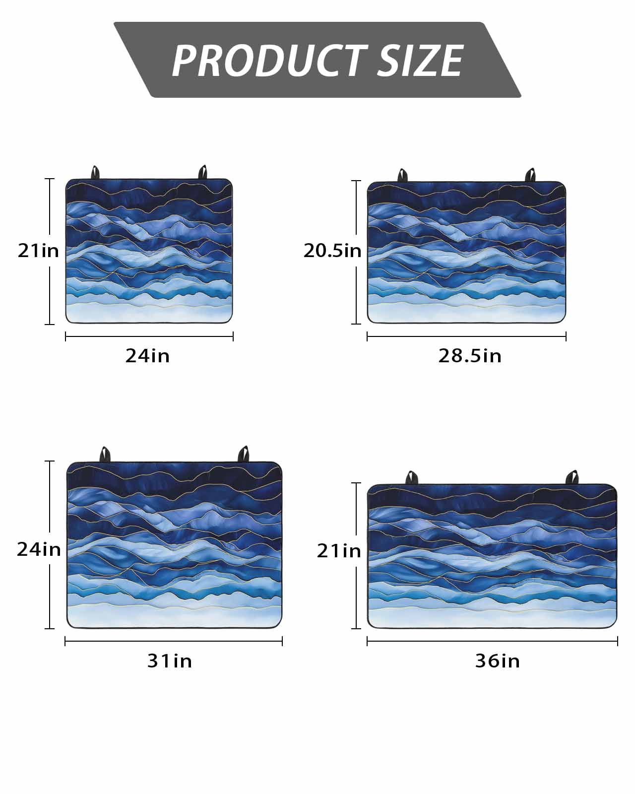 Stove Top Covers for Electric Stove, Navy Blue Ombre Glass Stovetop Cover Protector, Modern Moire Abstract Art Luxury Induction Cooktop Protector Oven Mat for Kitchen Countertop 31"x24"