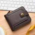 thumbnail image 4 of Sonducket Cartera para hombre fácil de llevar - Cartera artesanal exquisita de gran capacidad de cuero para hombre Cartera pequeña Cartera Carteras café oscuro, 4 of 6