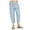 Sky Blue, variant on JIUKE Capri Pants for Women Plus Size Cotton Linen High Waist Lightweight Beach Cropped Trousers with Pockets Size M