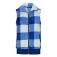 thumbnail image 2 of Womens Winter Sleeveless Fleece Top Casual Collar Checkered Lapel Zip Up Jacket Vest Womens Casual Sleeveless Jacket Lightweight Outerwear Vests with Pockets Womens Fall Fashion Travel Vest, 2 of 5