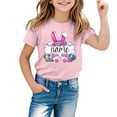thumbnail image 1 of MIASHUI T-Shirts Graphiques de Pâques pour Garçons Doux Décontractés à Manches Courtes Hauts Colorés pour Enfants Rose, 4-5 Ans, 1 of 4