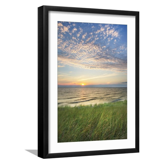 Art.com Lake Michigan Sunset I Art Print by Alan Majchrowicz, Black Frame Wall Art, 17" x 23"