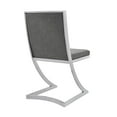 thumbnail image 3 of Leatherette Dining Chair with Cantilever Base, Set of 2, Gray- Saltoro Sherpi, 3 of 5