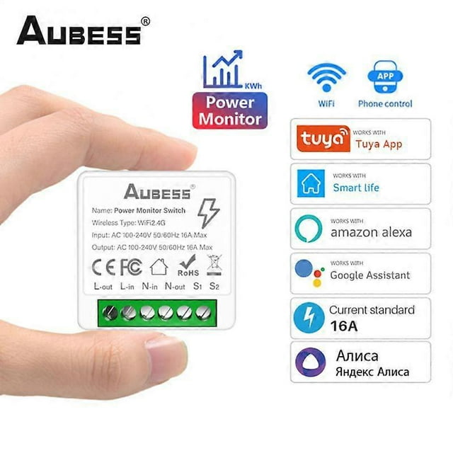 Tuya Wifi MINI Smart Energy Monitor Switch Module 16A Wireless Switch Smart