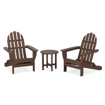 POLYWOOD Classic Folding Adirondack 3-Piece Set in Mahogany