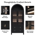 thumbnail image 6 of DEALTOPS Freestanding 71" Kitchen Pantry Cabinet with Arched Top, Adjustable Shelves and 2 Large Drawers, Black, 6 of 8