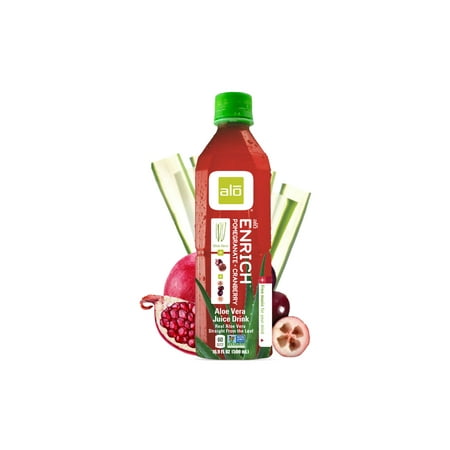 Alo Enrich Aloe Vera Juice Pomegranate Cranberry, 16.9 Fl Oz, 12