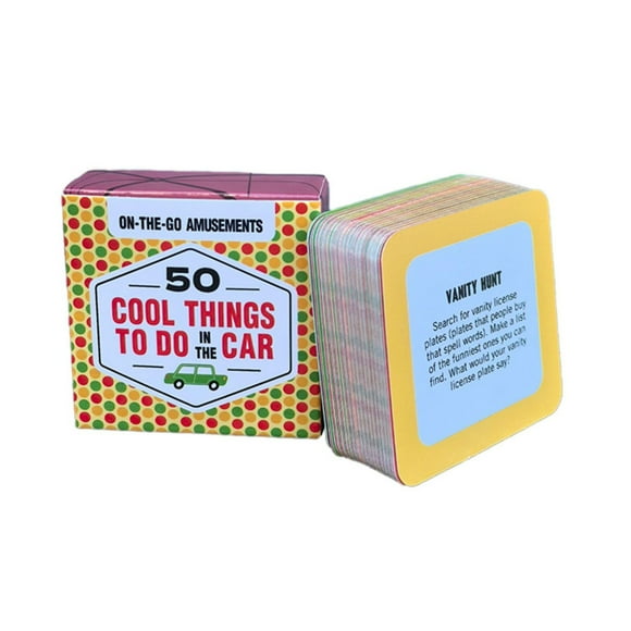 XFGOU Jeu de Cartes Jouets et Passe-Temps Amusements : 50 Choses Cool à Faire dans la Voiture : (Ennui à l'Écran pour Idées d'Activités de Voyage d'Été pour Voyages en Famille sur la Route) Jouets de Jeu d'Échecs et de Cartes