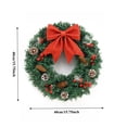 thumbnail image 4 of 16 Inch Artificial Christmas Wreath Unlit Red Bow Pine Cones Red Berries Front Door Hanging Garland Decoration for Winter Porch Wall, 4 of 8