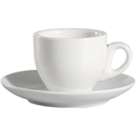 EcoQuality 4 1/2 Inch Bone White Porcelain Matching Saucer For 3.5oz Cup - Espresso, Cappuccino and Coffee – Microwave, Dishwasher and Oven Safe – For Restaurants, Cafes, Hotels and Catering (12)