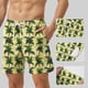 thumbnail image 3 of Ceisia Men's 2-in-1 Quick Dry Swim Trunks Yellow Palm Tree Print Elastic Waist Beach Shorts with Compression Liner Gift, 3 of 5