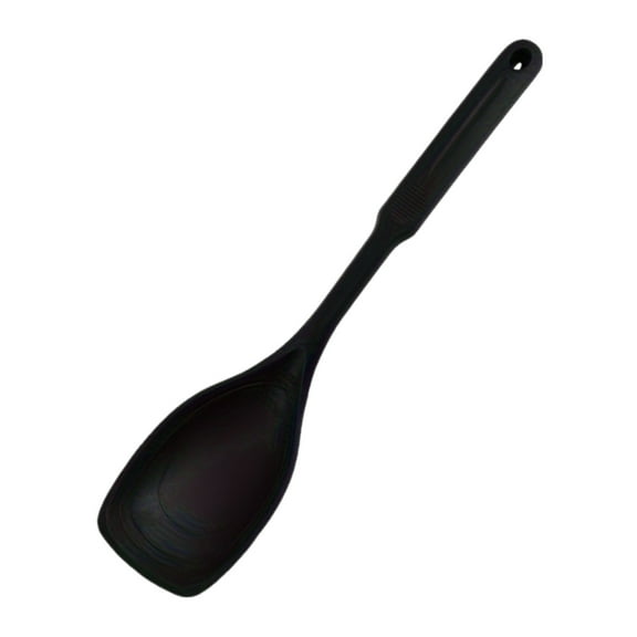 Large Silicone Cooking Spoon Set - Non-Stick Solid Utensils with Deep Bowl and Measurement Marks for Mixing Serving Draining Scooping and Scraping Kitchen Tasks