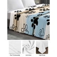 thumbnail image 6 of Blue Dog Paw Print California King Size Flat Sheet, Wrinkleproof & Fadeproof Cooling Flat Bed Sheet Only, Vintage Farmhouse Rustic Wooden Grain Breathable Soft Bedding Top Sheets 108 x 98 Inches, 6 of 8