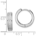 thumbnail image 4 of Sterling Silver Rhodium-Plated 2-Row Pave Hinged Hoop Earrings (17 X 17) Made In China qe12260, 4 of 5