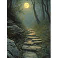 thumbnail image 1 of Qisvanset 12x16 Inch 2D Flat Framed Canvas Art, Jesus Walking Watercolor Inspirational Faith Home Religious Wall Art, 1 of 5