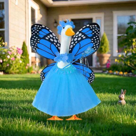 ChicYu Goose Outfit with Butterfly , 23 Inch Porch Goose Costume, Blue Fairy Style Dress with , Disfraz de Hada para Ganso de Porche de 23 Pulgadas
