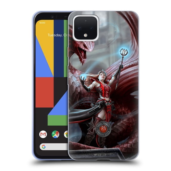 Head Case Designs Officially Licensed Anne Stokes Dragon Friendship Scarlet Mage Soft Gel Case Compatible with Google Pixel 4