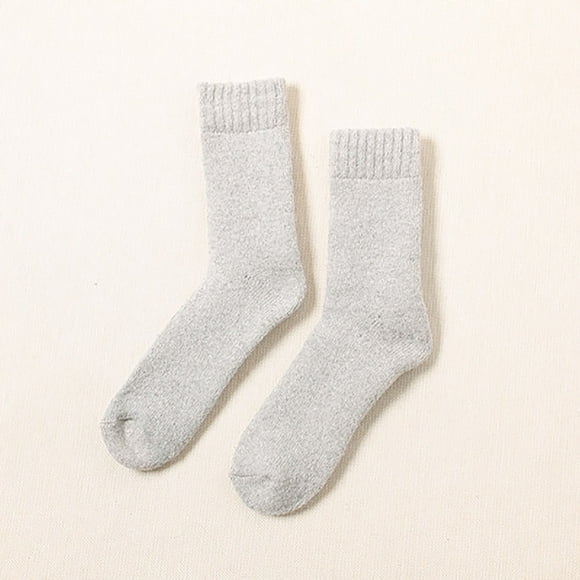 Dianli Women Fuzzy Socks Gifts for Men Men's Wool Winter Men's Medium Tube Thick Thread Towel Thickened Warm Wool Men's And Socks 1 Pair of Socks Silver