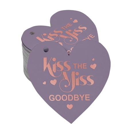 Inkdotpot Real Rose Gold Foil Kiss The Miss Goodbye Bridal Shower Tags Favor Hang Paper Tags 50 Pieces