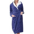 thumbnail image 1 of Women's Fleece Plush Robe Long Warm Plush Bathrobe Loungewear Jacket Printed Comfort Robe, 1 of 5