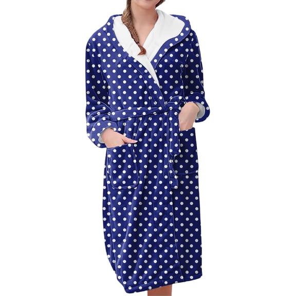 Plus Size Robes for Women Fuzzy House Coat Oversized Soft Women's Sleepwear Spa Womens Bathrobe Blue