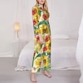 thumbnail image 3 of Pofeuu Sunflower Cornflower Poppy Print Womens Pajamas Set Long Sleeve Sleepwear Button Down Nightwear Soft Pj Lounge Sets Button Down Pajamas Women-XX-Large, 3 of 7