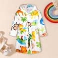 thumbnail image 2 of Karoyedx Kids Girls Bathrobe Toddler Girls Boys Belted Plush Robe Long Sleeve Soft Warm Fleece Bath Robe Hoodie Home Wear White Size,7-8 Years, 2 of 7