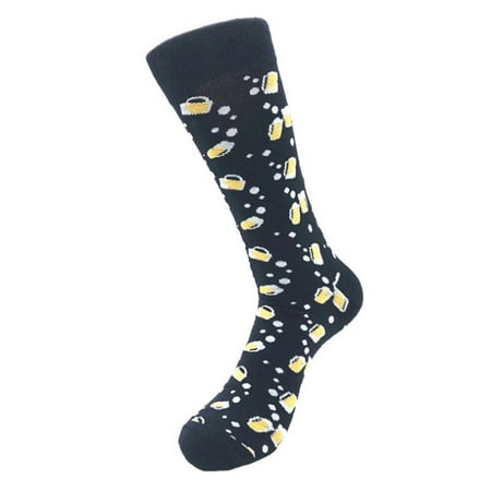 

Fashion Men Women Unisex Casual Cotton Print Middle stockings Socks Black One Size