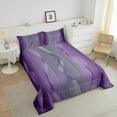 thumbnail image 2 of Gradient Lilac and Grey Bedding Set Ombre Comforter Set ,Spiral Silver Print Wave Striped Pattern Queen Quilt,Abstract Art Room Decor Aesthetic, 2 of 5