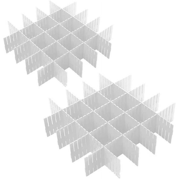 16 Pieces Drawer Dividers Clothes Drawer Organizers Wardrobe Closet Socks Underwear Ties Scarves Organizer Separator (L,32.7*7Cm)