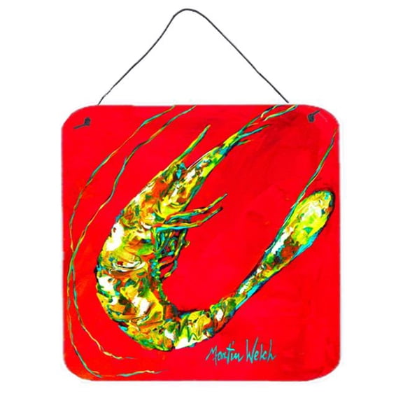 Shrimp Squiggles Aluminium Metal Wall or Door Hanging Prints