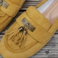 thumbnail image 6 of Suede Loafers for Women Comfortable Slip On Business Flats Dress Shoes Vintage Tassel Casual Non Slip Walking Shoe Yellow Size 9.5, 6 of 7