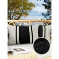 thumbnail image 3 of Outdoor Waterproof Throw Pillow Covers Set of 2 Black Stripe Lines Decorative Pillowcases Lumbar Outdoor Pillows Cushion Case 20x12 Inch Linen Striped Patio Pillows for Couch Sofa Bed Garden, 3 of 9