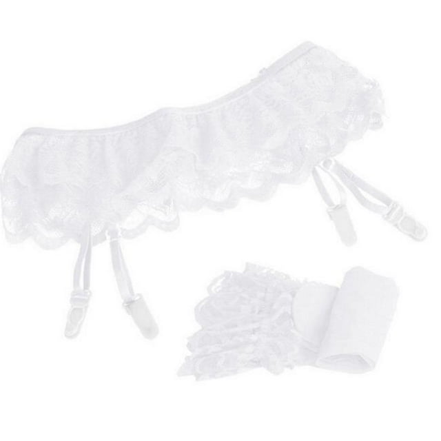 LYXSSBYX Fuzzy Socks for Women Hot Sale Clearance Womens Lace Top Thigh-Highs Stockings Socks + Suspender Garter Belt WH
